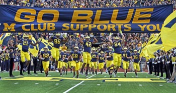 university of michigan ann arbor football banner go blue